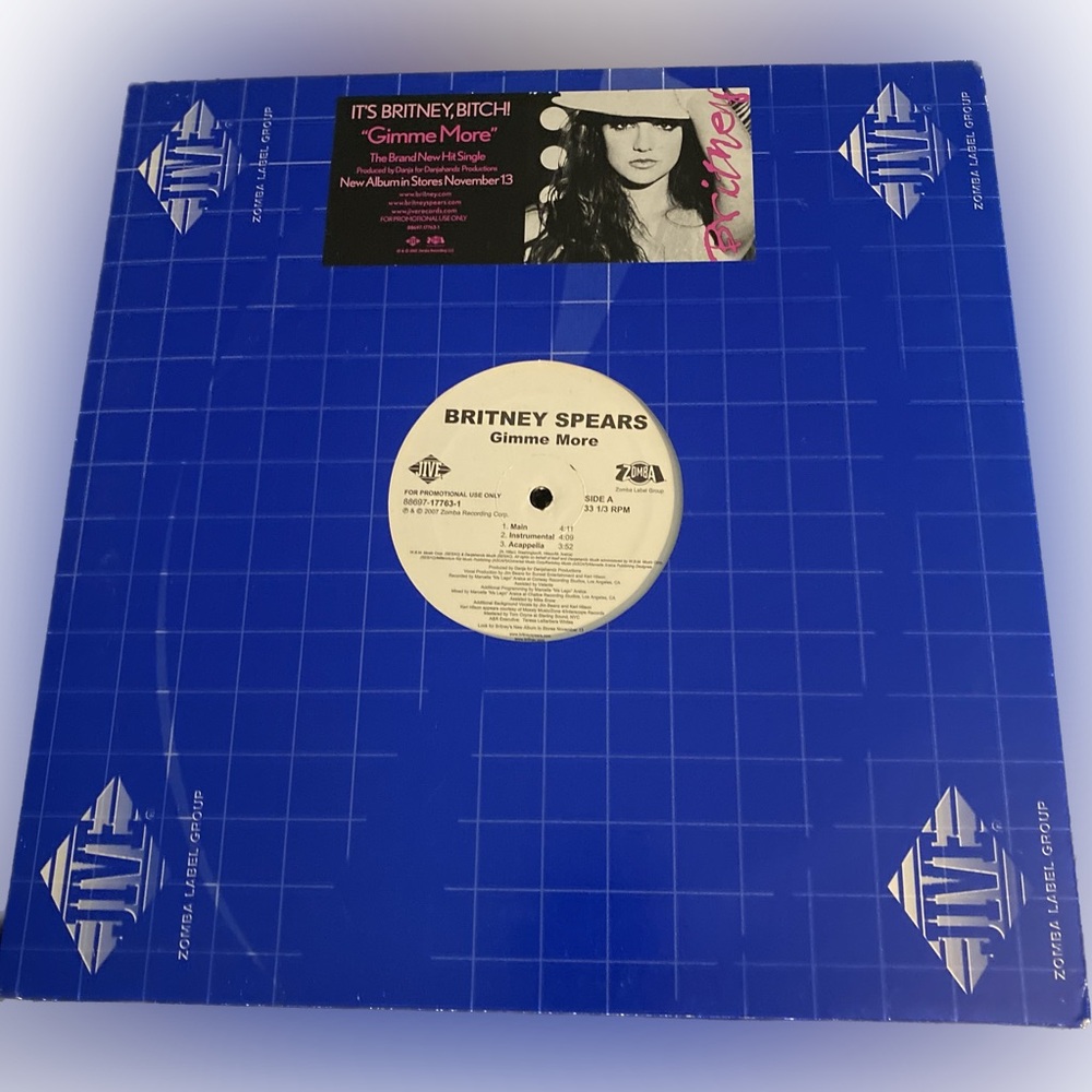 Britney Spears "Gimme More" Hit Single 2007 Jive Records Vinyl 12inch